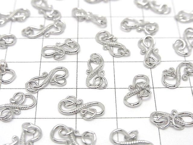 S Hook Rhodium Plated 1pc with Silver925 Jump Ring