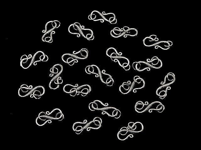 S Hook Rhodium Plated 1pc with Silver925 Jump Ring