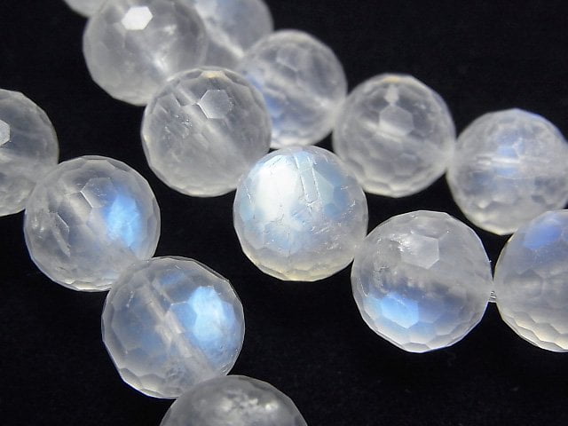 High Quality! Royal Blue Moonstone AA++ 128 Faceted Round 10mm Bracelet