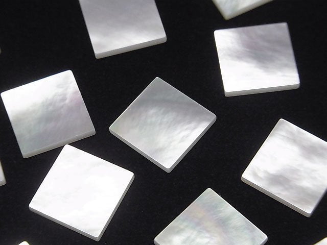 High Quality White Shell (Silver-lip Oyster) AAA Loose Stone Square 12x12x1.5mm 4pcs