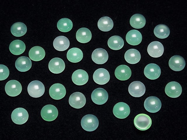 Chrysopras AAA- runder Cabochon 7x7mm 1 Stück