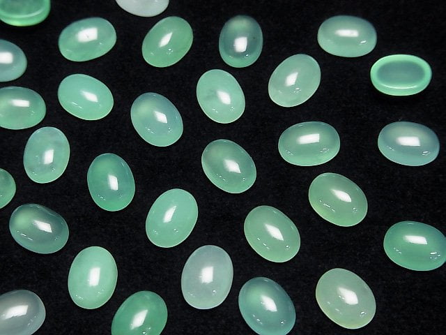 Chrysopras AAA- ovaler Cabochon 8x6mm 1 Stück
