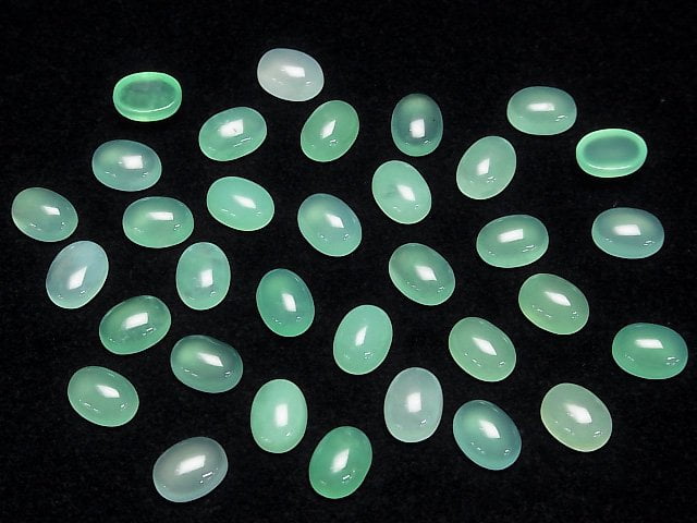 Chrysopras AAA- ovaler Cabochon 8x6mm 1 Stück