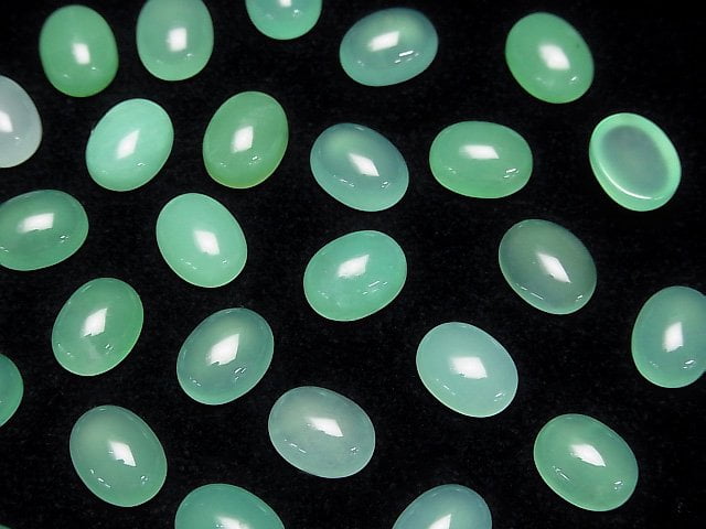 Chrysopras AAA- ovaler Cabochon 9x7mm 1 Stück