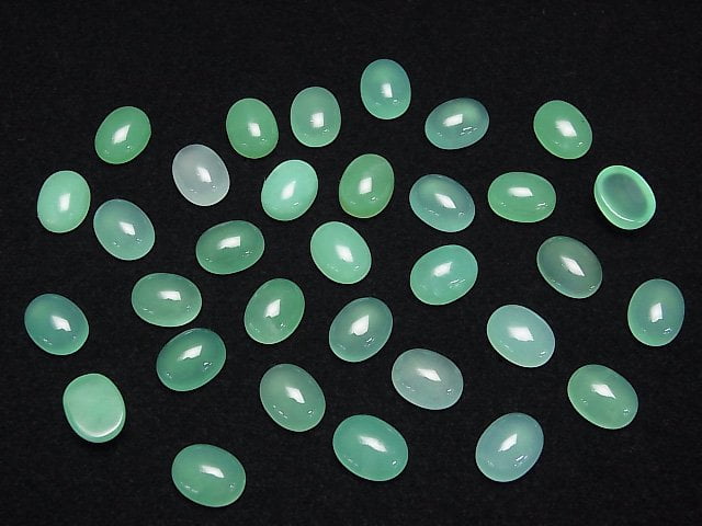 Chrysopras AAA- ovaler Cabochon 9x7mm 1 Stück