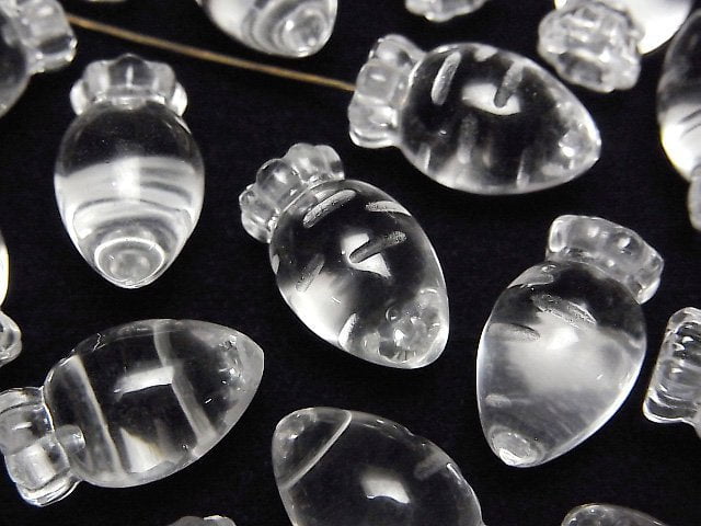 Crystal AAA Half Drilled Hole Carrot Motif 17x10mm 1pc
