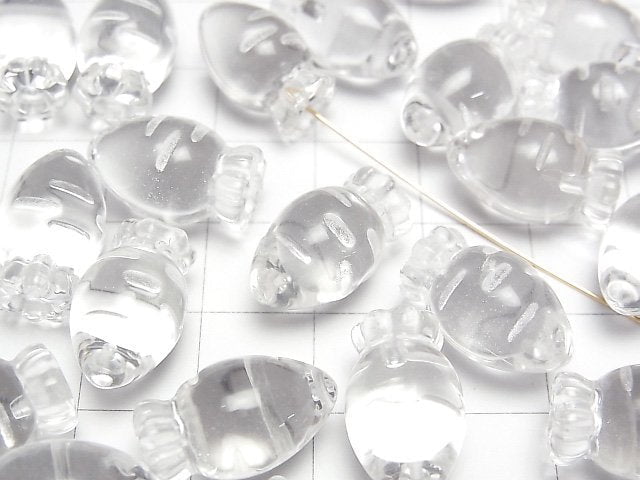 Kristall AAA Halb Durchbohrtes Loch Karottenmotiv 17x10mm 1Stück