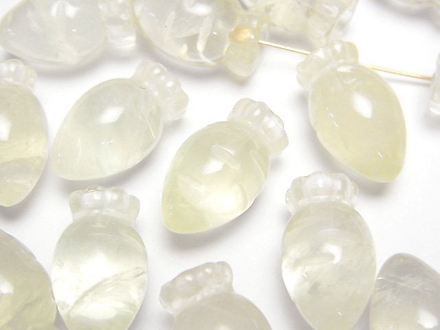 Lemon Quartz AAA- Half Drilled Hole Carrot Motif 17x10mm 1pc