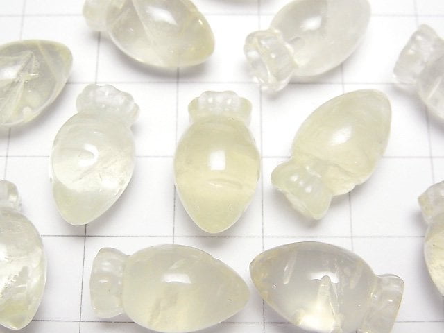Lemon Quartz AAA- Half Drilled Hole Carrot Motif 17x10mm 1pc