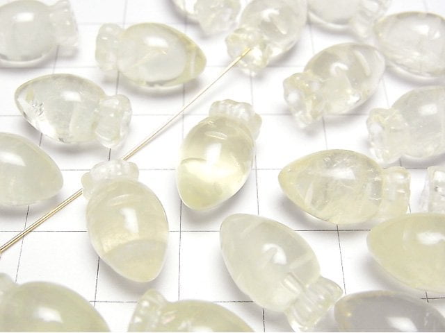 Lemon Quartz AAA- Half Drilled Hole Carrot Motif 17x10mm 1pc