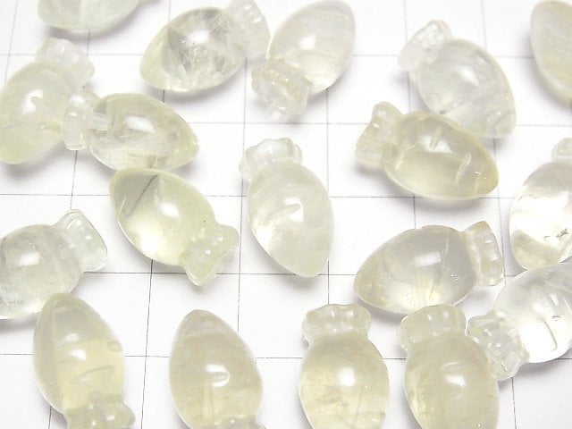 Lemon Quartz AAA- Half Drilled Hole Carrot Motif 17x10mm 1pc
