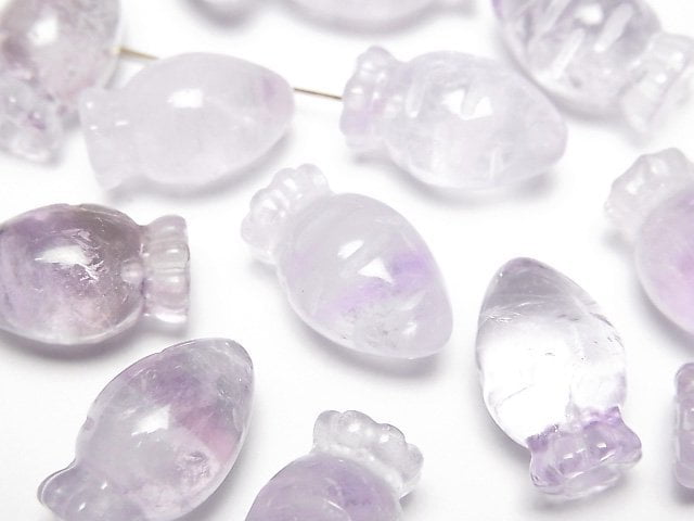 Amethyst AA++ Half Drilled Hole Carrot Motif 17x10mm 1pc