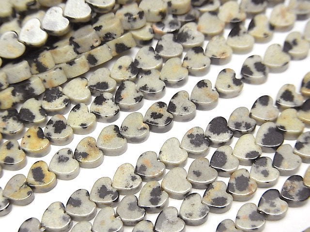 Dalmatian Jasper Vertical Hole Heart 4x4mm 1strand beads (aprx.15inch/36cm)