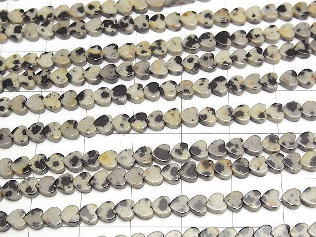 Dalmatiner-Jaspis vertikales Loch Herz 4x4mm 1 Strang Perlen (ca. 15 Zoll/36 cm)