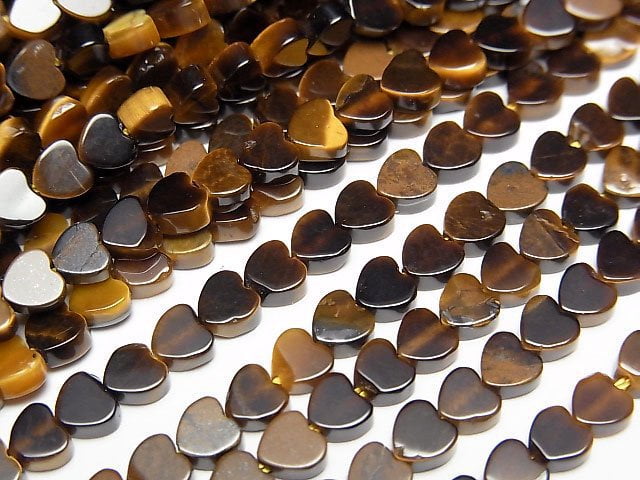 Yellow Tiger's Eye AA++ Vertical Hole Heart 4x4mm 1strand beads (aprx.15inch/36cm)