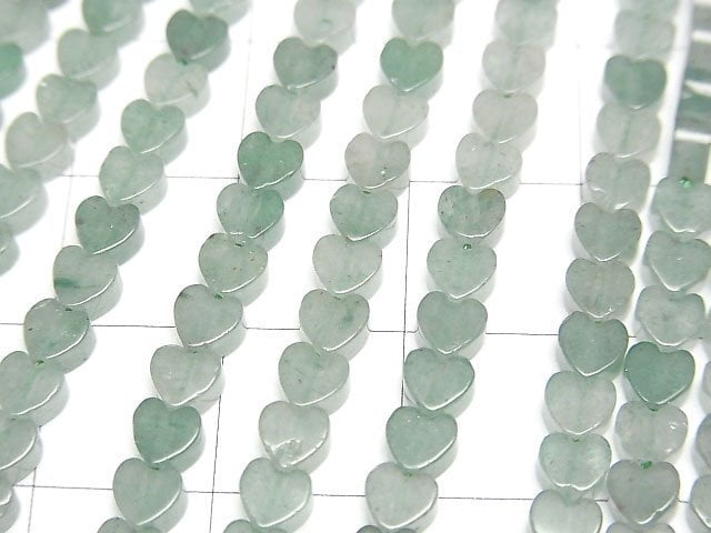 Green Abechurine Vertical Hole Heart 4x4mm 1strand beads (aprx.15inch/36cm)