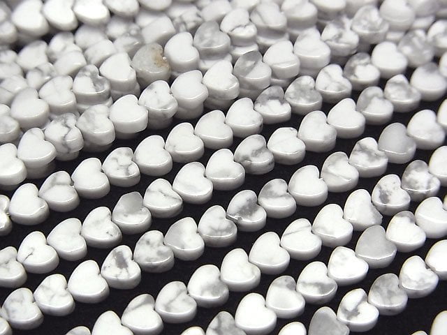 Howlite Magnesite Vertical Hole Heart 4x4mm 1strand beads (aprx.15inch/36cm)