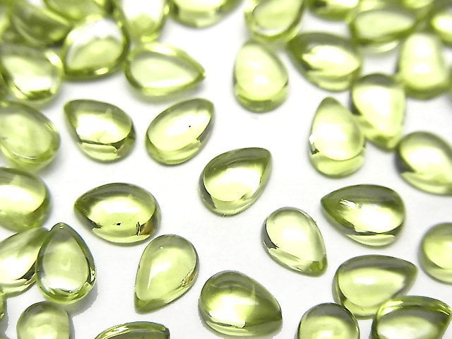 High Quality Peridot AAA Pear shape Cabochon 6x4mm 5pcs