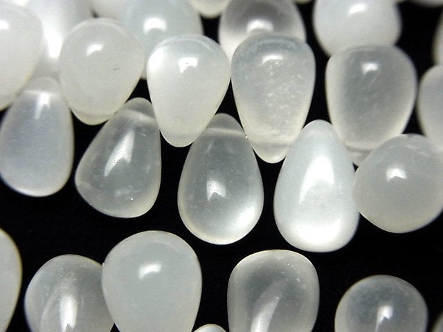 High Quality White Moonstone AA++ Drop (Smooth) half or 1strand beads (aprx.7inch/18cm)