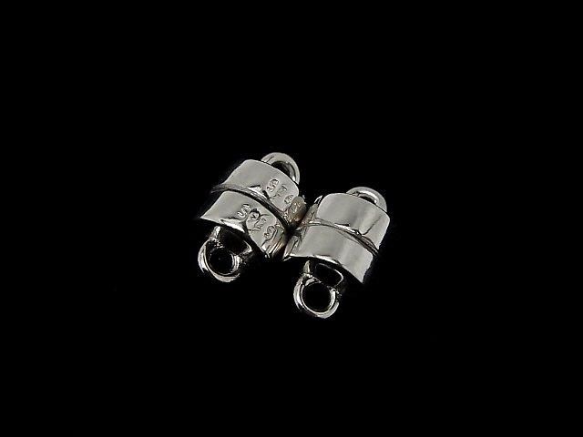 Silver 925 Magnetic Clasp 9x5.5x5.5mm Rhodium Plated 1 pair