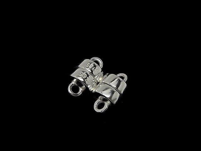 Silver 925 magnetic clasp, 9x5.5x5.5mm, no coating, 1 pair