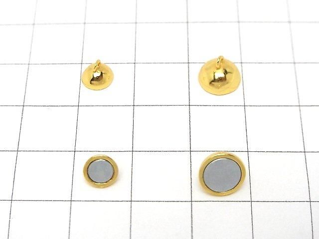 Silver 925 Magnetic Clasp, Round, 6mm & 8mm, 18KGP, 1 pair