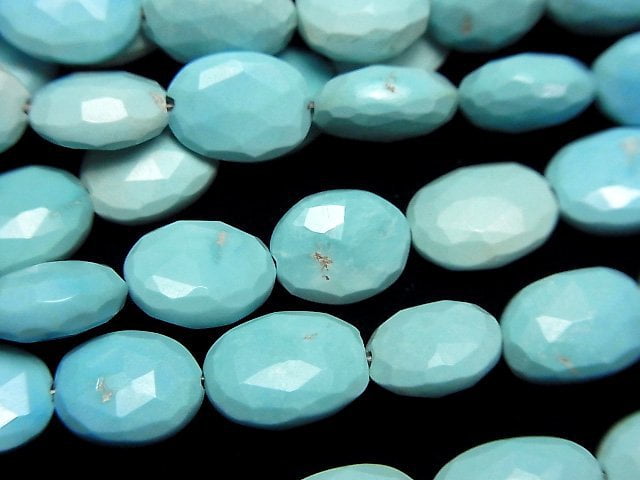 Arizona Sleeping Beauty Turquoise AA++ Faceted Oval half or 1strand beads (aprx.15inch/38cm)
