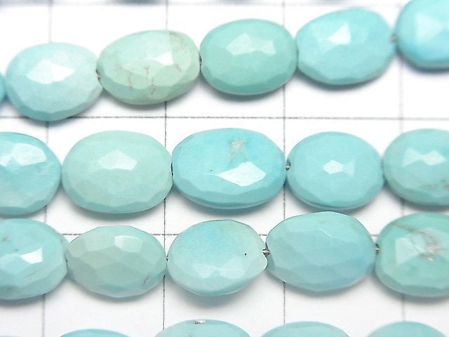 Arizona Sleeping Beauty Turquoise AA++ Faceted Oval half or 1strand beads (aprx.15inch/38cm)