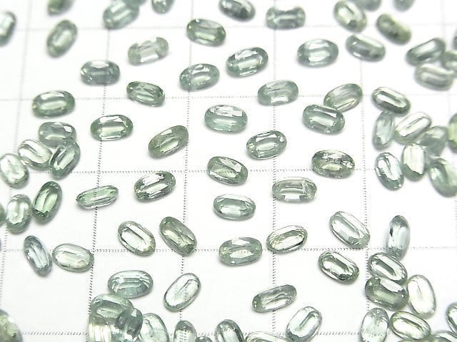 Hochwertiger grüner Kyanit AAA lose Steine oval facettiert 5x3mm 5 Stück