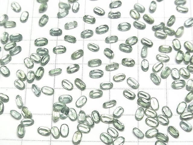 Hochwertiger grüner Kyanit AAA lose Steine oval facettiert 5x3mm 5 Stück