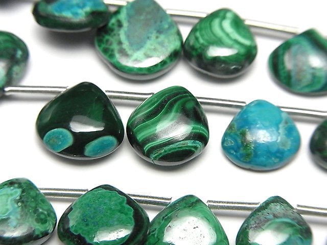 Chrysocolla Malachite Chestnut (Smooth) 1strand beads (aprx.7inch/18cm)