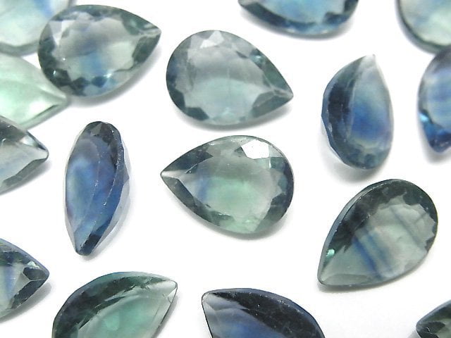 High Quality Green Fluorite AAA- Loose stone Pear shape Faceted 14x10mm 2pcs
