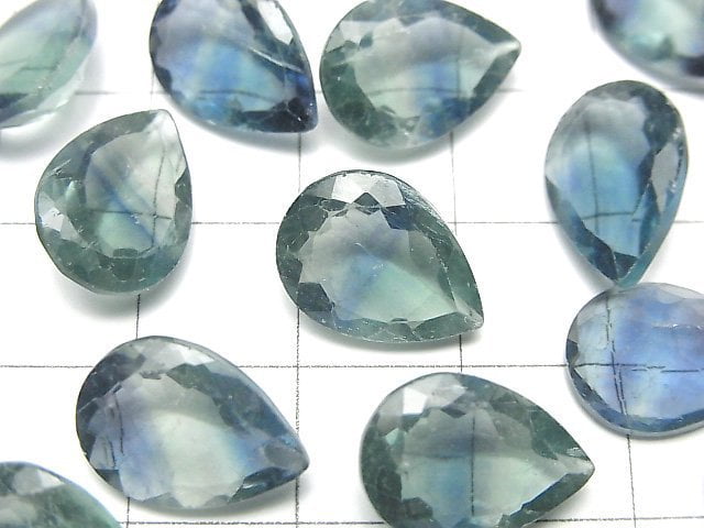 High Quality Green Fluorite AAA- Loose stone Pear shape Faceted 14x10mm 2pcs