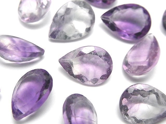High Quality Purple Fluorite AAA- Loose stone Pear shape Faceted 14x10mm 2pcs