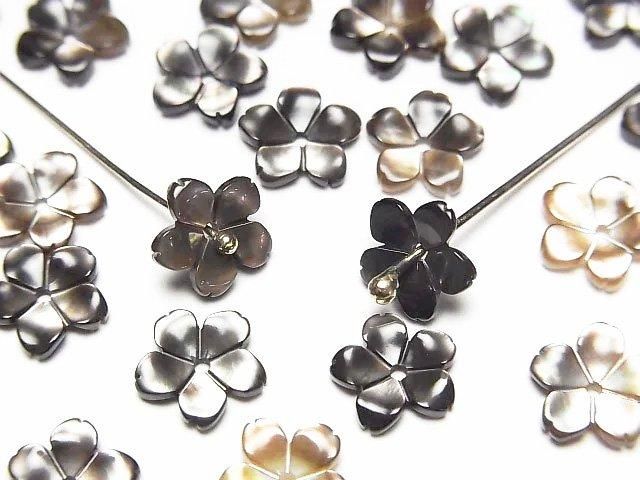 High Quality Black Shell (Black-lip Oyster) AAA Flower 8mm Center Hole 3pcs