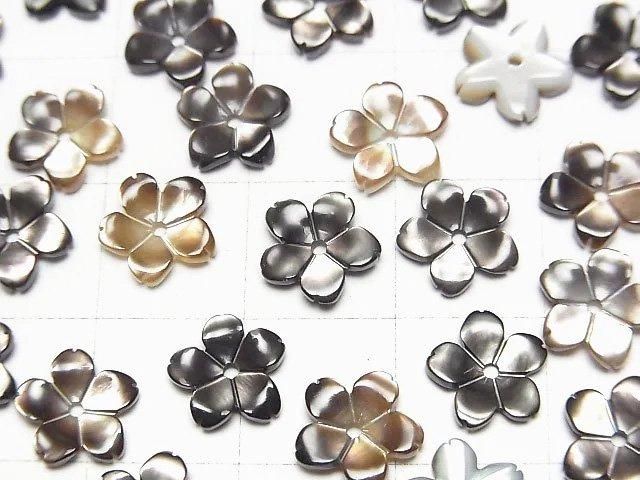 High Quality Black Shell (Black-lip Oyster) AAA Flower 8mm Center Hole 3pcs