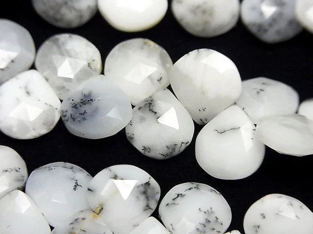 Dendrite Opal AA++ Chestnut Faceted Briolette half or 1strand beads (aprx.7inch/18cm)