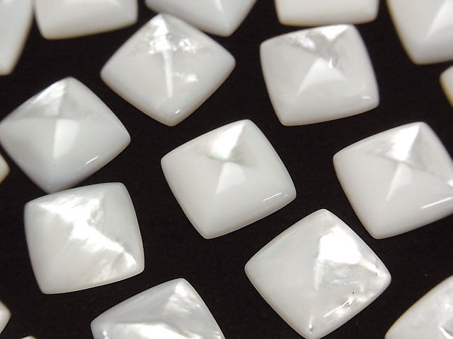 High Quality White Shell (Silver-lip Oyster) AAA Sugarloaf Cut 12x12mm 2pcs