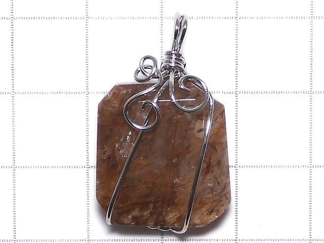 Pendentif en quartz rutile cuivré AAA (Pièce unique) Argent 925 N°5
