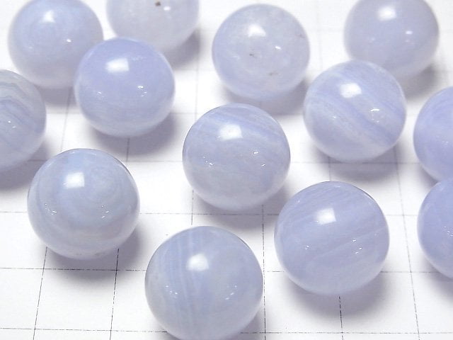 Blaue Spitzenachat AAA Kugel, Rund 15mm 1Stück