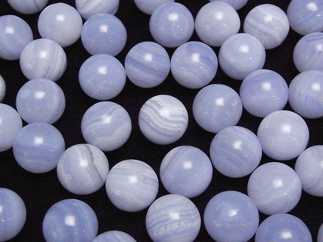 Blaue Spitzenachat AAA Kugel, Rund 15mm 1Stück