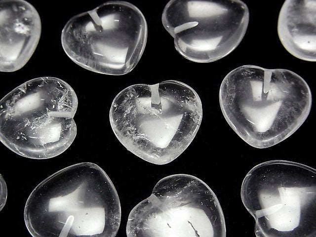 Crystal AA+ Half Drilled Hole Heart 14.5x15x5mm 2pcs