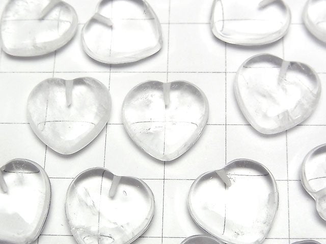Crystal AA+ Half Drilled Hole Heart 14.5x15x5mm 2pcs