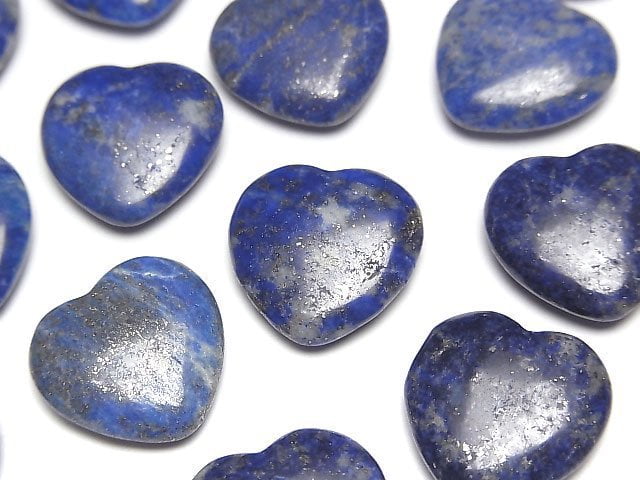 Lapislazuli AA Half Drilled Hole Heart 14.5x15x4.5mm 2pcs
