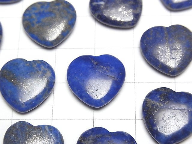 Lapislazuli AA Half Drilled Hole Heart 14.5x15x4.5mm 2pcs