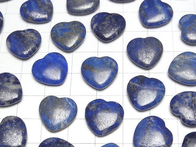 Lapislazuli AA Halb Durchbohrtes Loch Herz 14.5x15x4.5mm 2Stücke