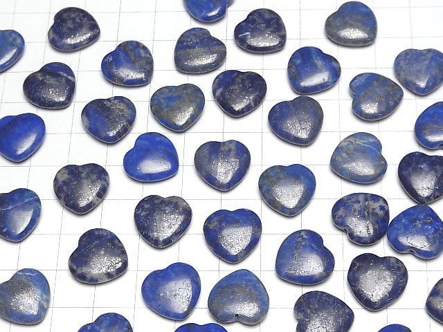 Lapislazuli AA Halb Durchbohrtes Loch Herz 14.5x15x4.5mm 2Stücke