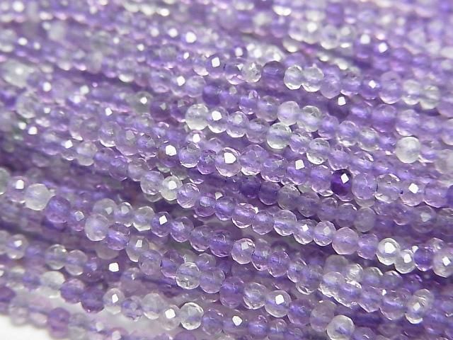 Hochwertig! Lila Fluorit AAA-Facettiert Rund 2mm 1 Strang Perlen (ca. 37 cm/15 Zoll)