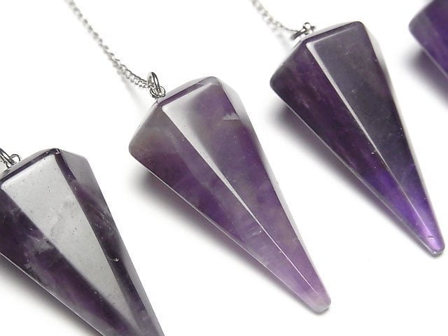 Amethyst AA+ Pendulum 36x19x19mm with chain 1pc