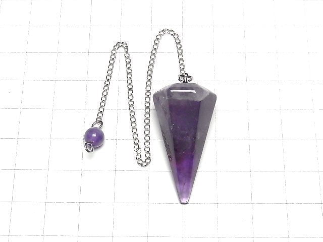 Amethyst AA+ Pendulum 36x19x19mm with chain 1pc